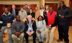 The Baraka Team and St Paul's parishioners in the Mayor's Parlour at the civic centre Lisburn on February 25.
